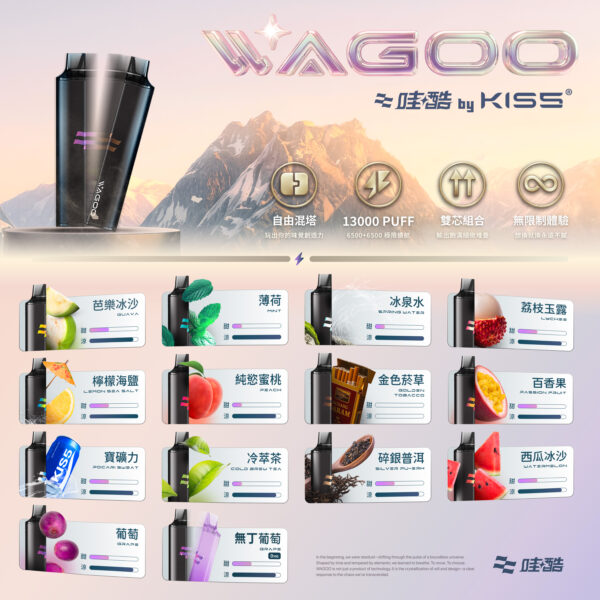 迪拜爆款【WAGOO❣️哇酷拋棄式6500口❣️】by KIS5 的高端品牌 滿7送1請備注口味
